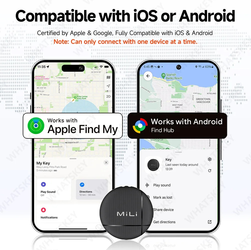 1-4Pack LiTag Duo Tracker Tag MiLi Smart Tag Item Finders Works with IOS & Google Find Hub Wallet Key Finder Item GPS Locator