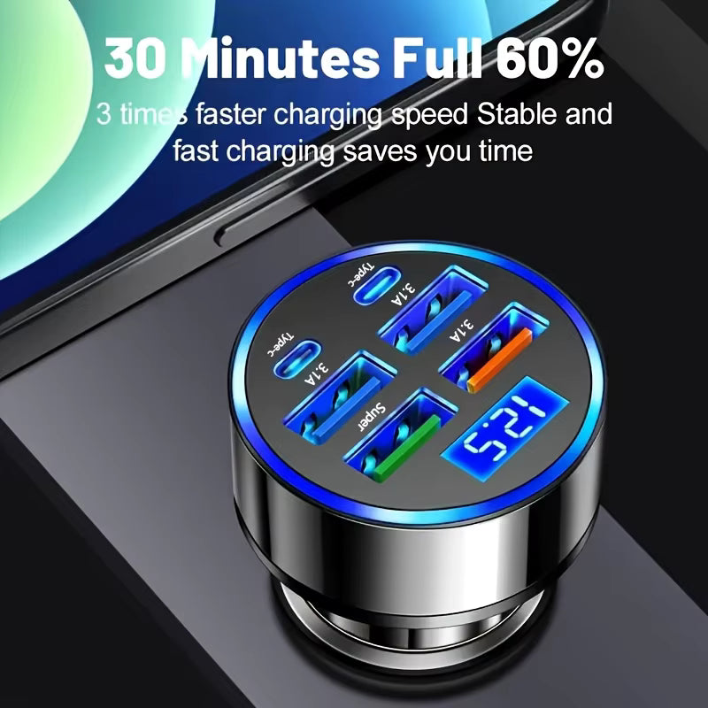 350W USB Car Charger PD QC3.0 USB C Car Phone Charger Type C Adapter