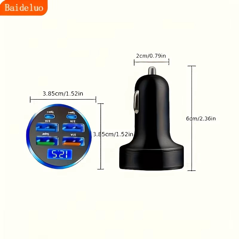 350W USB Car Charger PD QC3.0 USB C Car Phone Charger Type C Adapter