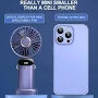 Mini Handheld & Neck Fan with Lanyard - USB Rechargeable, 5 Speed, Digital Display